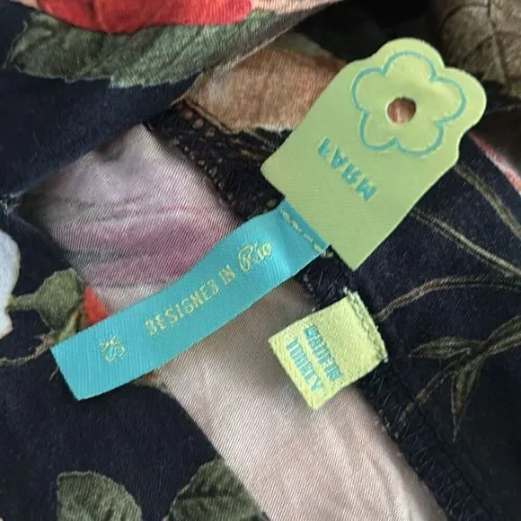 Farm Rio x Anthropologie tassel tie floral top kimono shirt XS - Picture 7 of 9